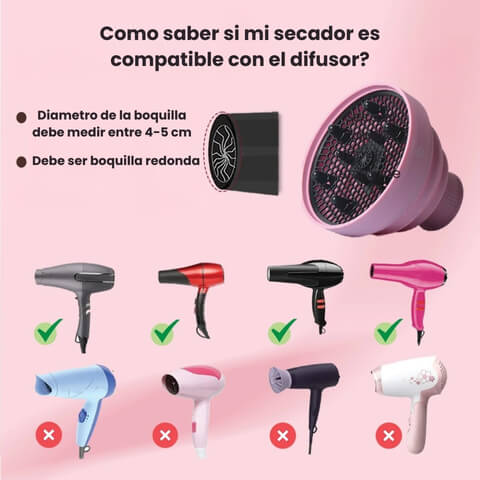 HairGlow®: Difusor Universal para Secador